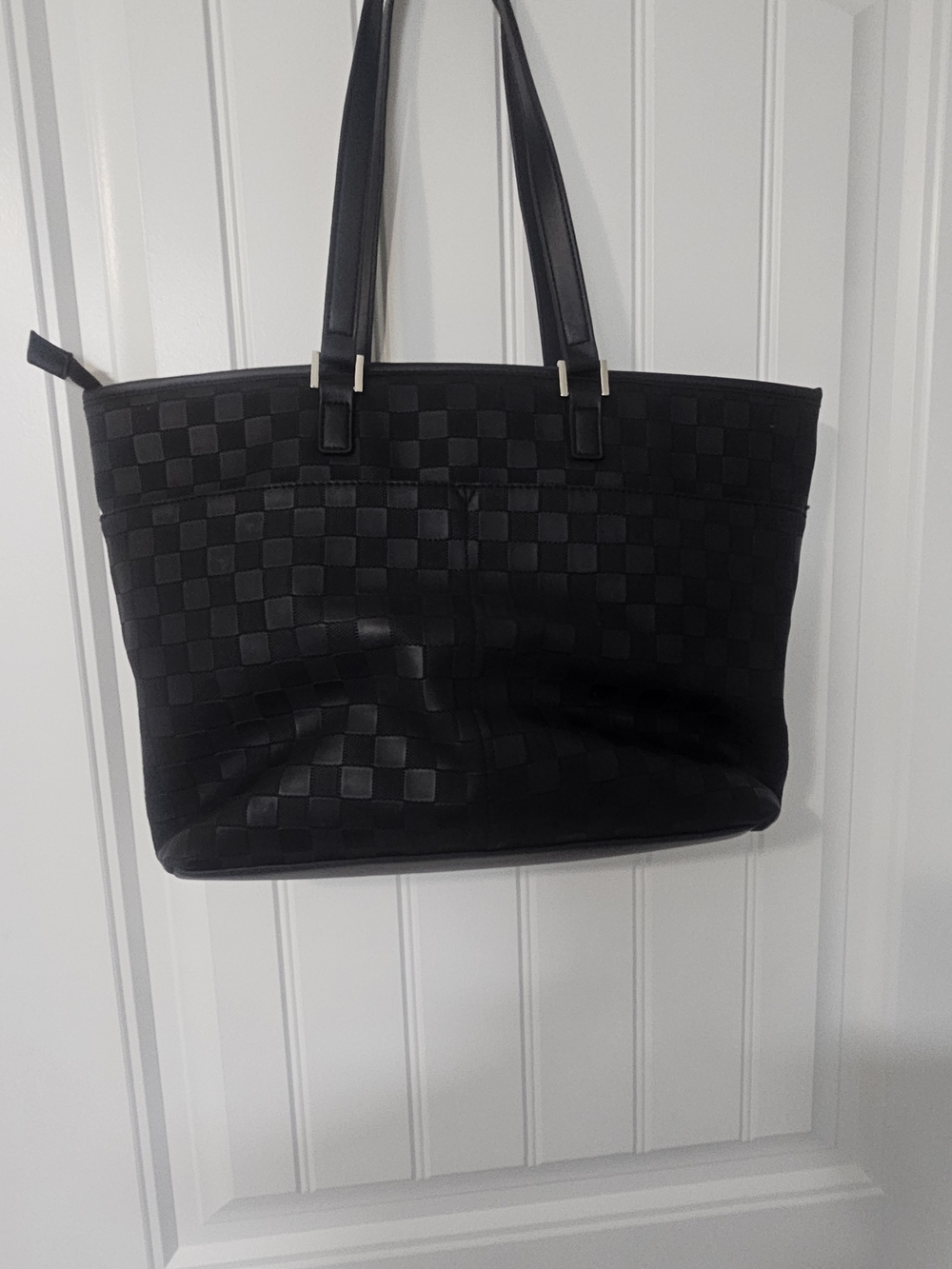 Nautica Black Checker Tote Bag - Picture 2 of 3